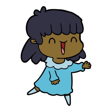 Çizgi filmdeki kadının vektör çizimi 