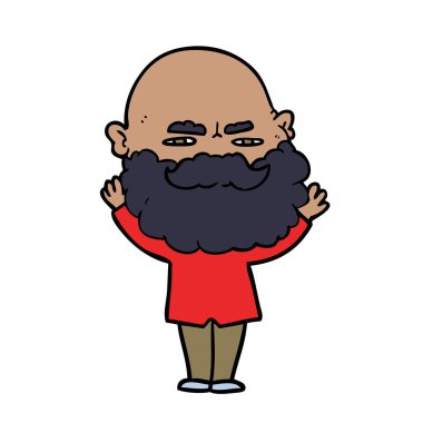 Sakal çatık ile çizgi film adam