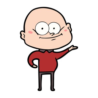 karikatür kel adam bakıyor