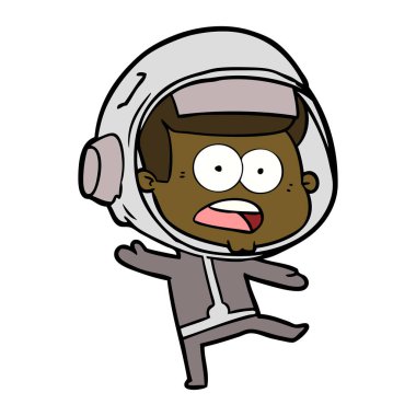 Çizgi film astronotunun vektör çizimi