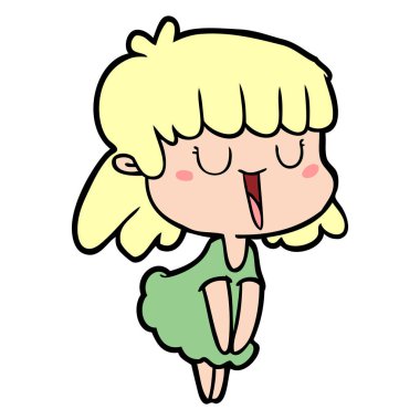 Çizgi filmdeki kadının vektör çizimi