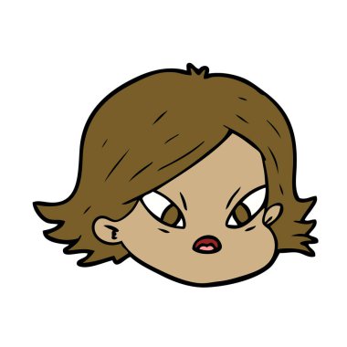 vektör çizim karikatür kadın yüzü