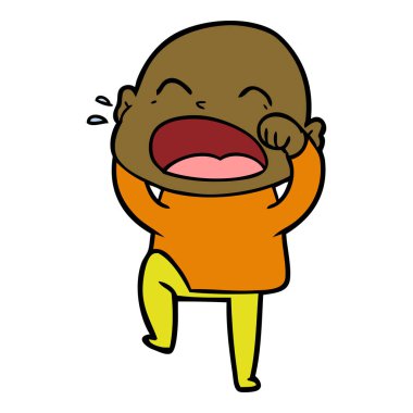 karikatür bağırarak kel adam