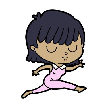 Çizgi filmdeki kadının vektör çizimi