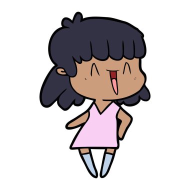 Çizgi filmdeki kadının vektör çizimi