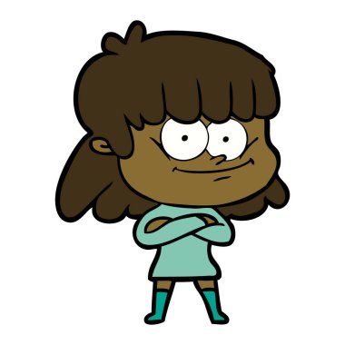 vektör çizim karikatür gülümseyen kadın