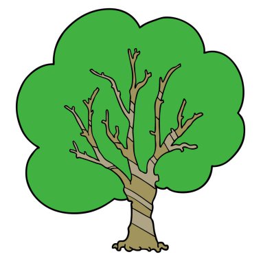 Çizgi film ağacının vektör çizimi