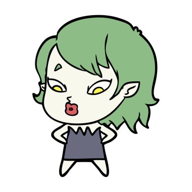 sevimli çizgi vampir kız