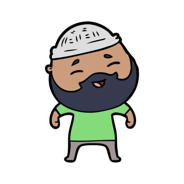 Çizgi film mutlu sakallı adam