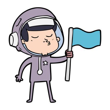  vektör çizim karikatür emin astronot