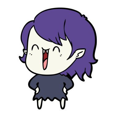 sevimli çizgi mutlu vampir kız