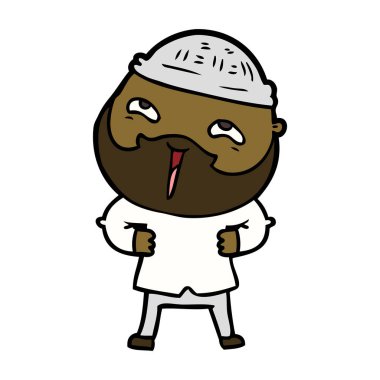 Çizgi film mutlu sakallı adam