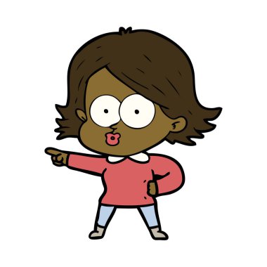 surat asmayı çizgi film kız vektör çizim