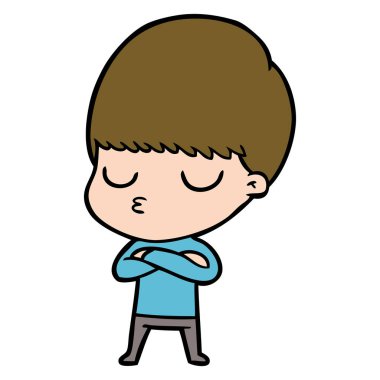 vektör çizim karikatür sakin çocuk