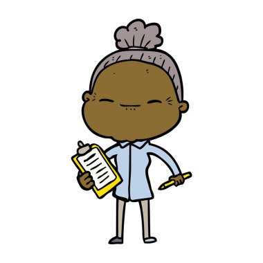 çizgi film huzurlu yaşlı kadın