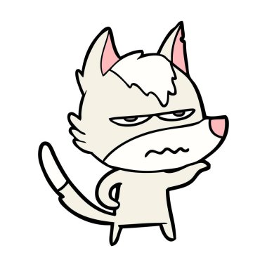 vektör çizim karikatür rahatsız kurt