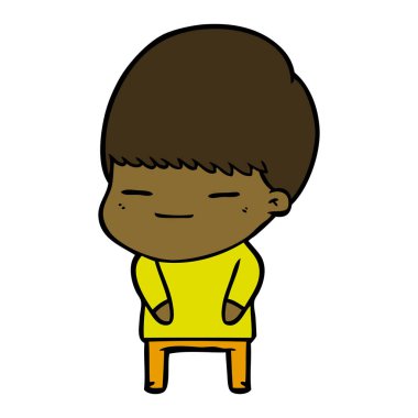 vektör çizim karikatür kendini beğenmiş çocuk