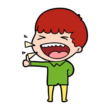  adam gülüyor karikatür vektör çizim