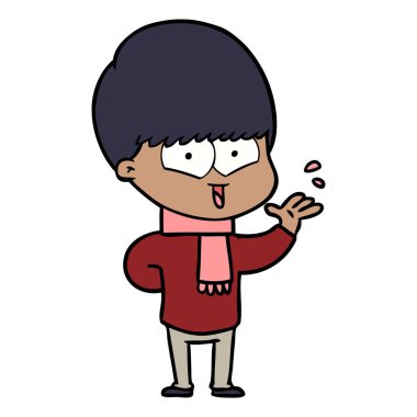 vektör çizim karikatür mutlu çocuk