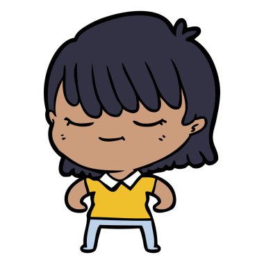 Çizgi filmdeki kadının vektör çizimi