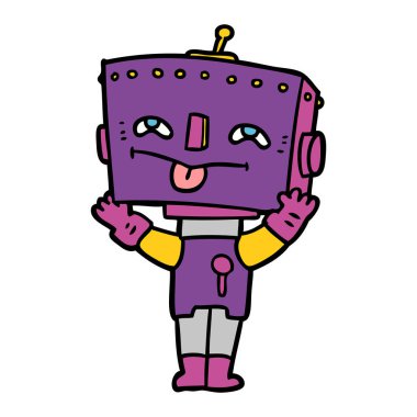 Çizgi film robotunun vektör çizimi