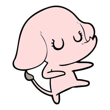 vektör çizim sevimli çizgi fil