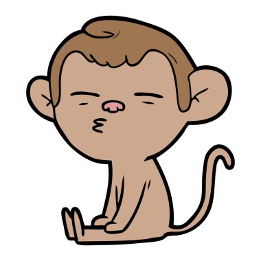  vektör çizim karikatür şüpheli maymun