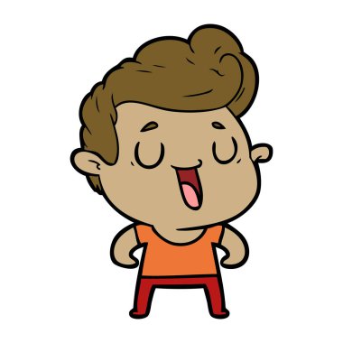 mutlu çizgi film adam vektör çizim