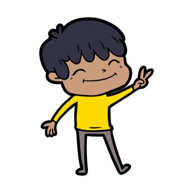 vektör çizim karikatür mutlu çocuk