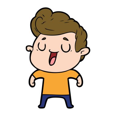 mutlu çizgi film adam vektör çizim