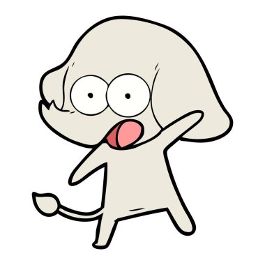 vektör çizim sevimli çizgi fil