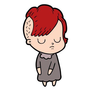 Çizgi filmdeki kadının vektör çizimi