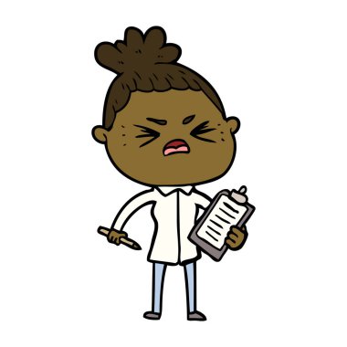 vektör çizim karikatür kızgın kadın