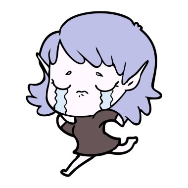 çizgi film ağlayan elf kızı