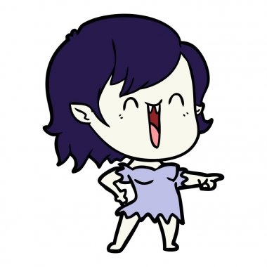 sevimli çizgi mutlu vampir kız