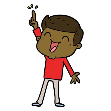  vektör çizim karikatür man gülüyor