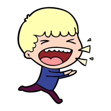  adam gülüyor karikatür vektör çizim