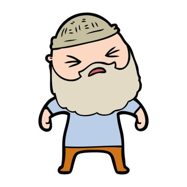 Sakallı çizgi film adamı.