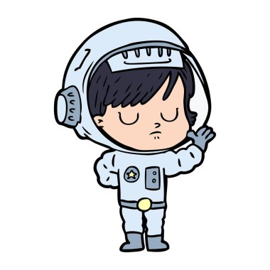 vektör çizim karikatür astronot kadın