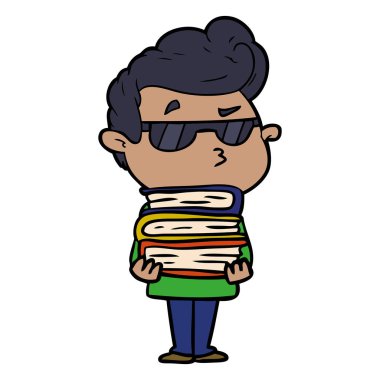  vektör çizim karikatür cool adam