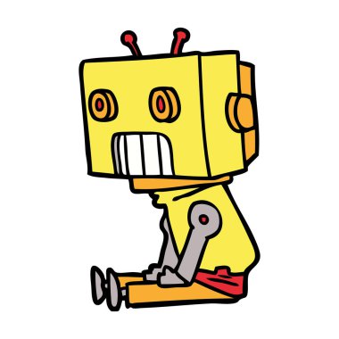 Çizgi film robotunun vektör çizimi