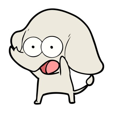 vektör çizim sevimli çizgi fil