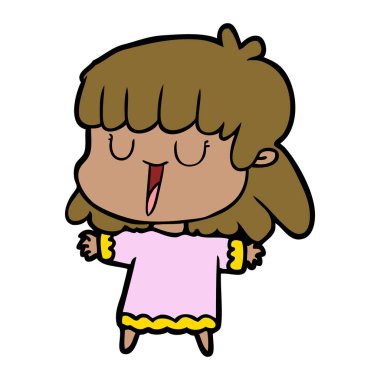 Çizgi filmdeki kadının vektör çizimi