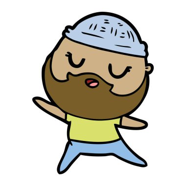 Sakallı çizgi film adamı.