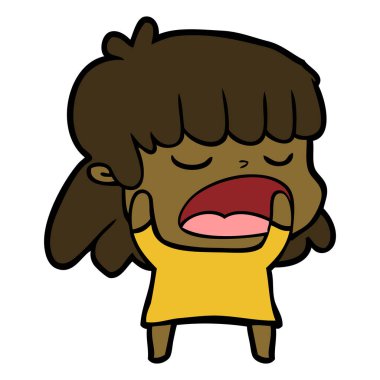  vektör çizim karikatür kadın söz