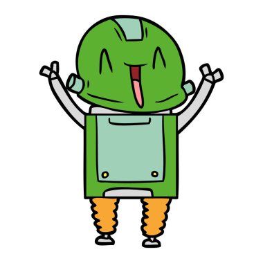 Çizgi film robotunun vektör çizimi