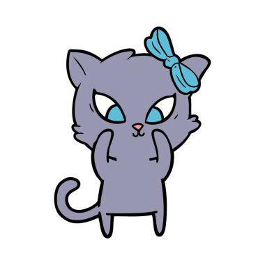 Çizgi film kedisinin vektör çizimi