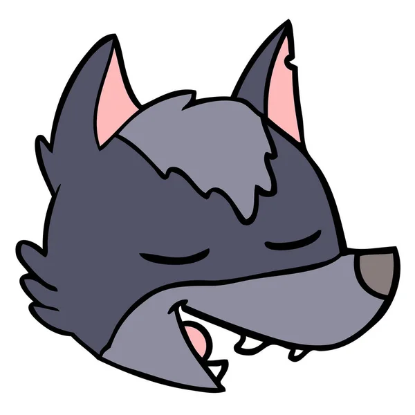 Vektor Illustration Von Cartoon Wolf Gesicht — Stockvektor
