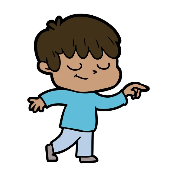 Εικονογράφηση Διάνυσμα Καρτούν Ευτυχισμένο Αγόρι — Διανυσματικό Αρχείο