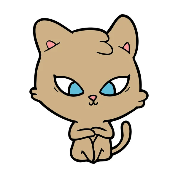 Vector Ilustración Lindo Gato Dibujos Animados — Archivo Imágenes Vectoriales